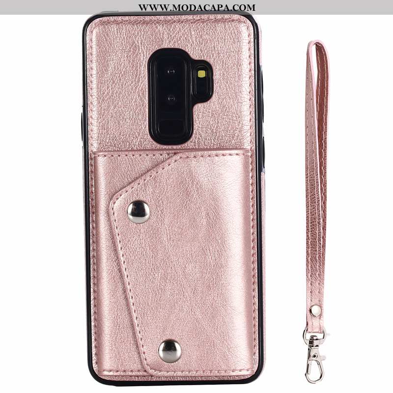 Capas Samsung Galaxy S9+ Couro Cases Nova Conjunto Telemóvel Rosa Barato