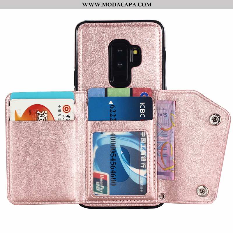 Capas Samsung Galaxy S9+ Couro Cases Nova Conjunto Telemóvel Rosa Barato