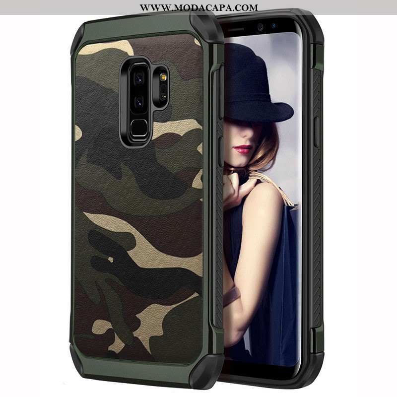 Capa Samsung Galaxy S9+ Protetoras Verde Completa Capas Cases Camuflada Soft Baratas