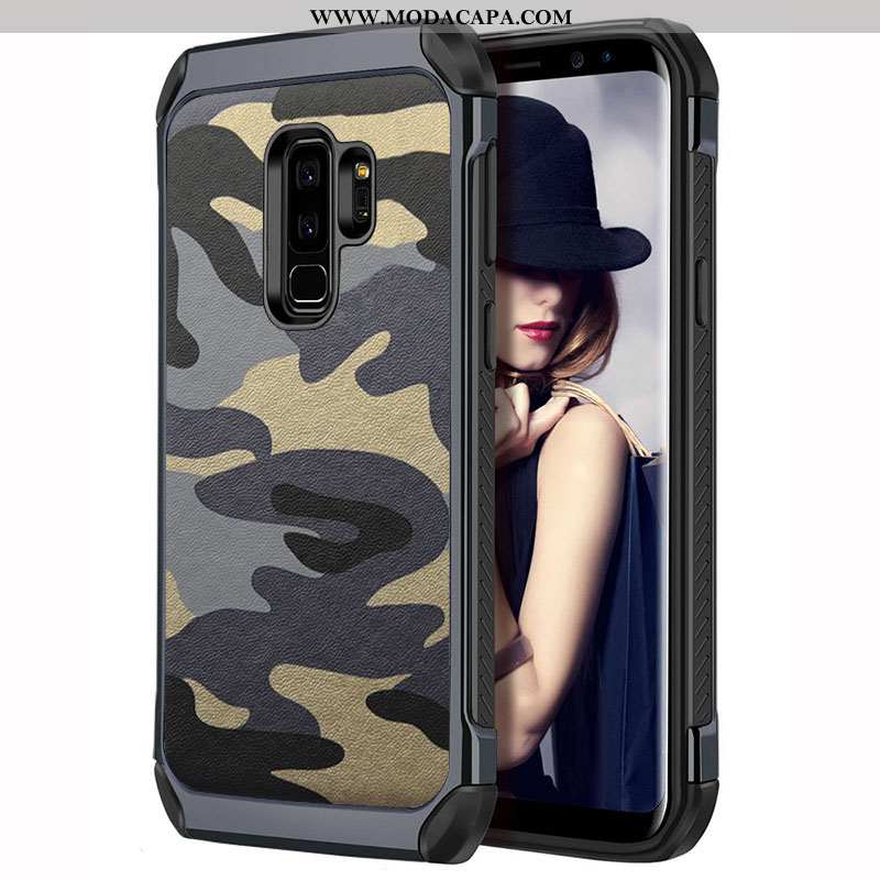 Capa Samsung Galaxy S9+ Protetoras Verde Completa Capas Cases Camuflada Soft Baratas