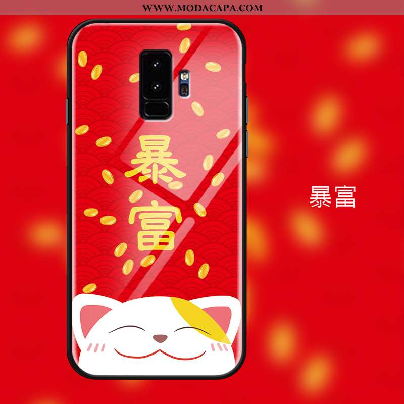 Capa Samsung Galaxy S9+ Tendencia Aço Vidro Vermelho Para Reveillon Cases Capas Venda