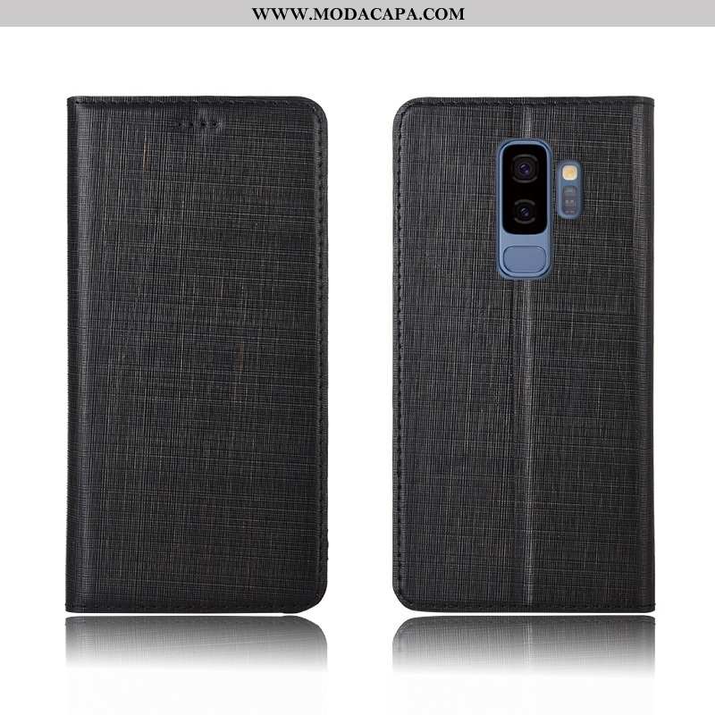 Capas Samsung Galaxy S9+ Couro Legitimo Telemóvel Cover Protetoras Dupla Cases Barato