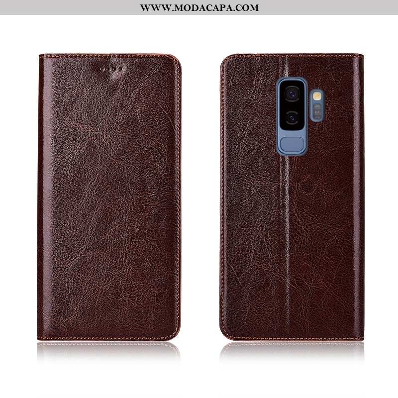 Capas Samsung Galaxy S9+ Couro Tigrada Protetoras Telemóvel Antiqueda Completa Cover Venda