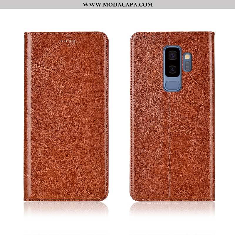 Capas Samsung Galaxy S9+ Couro Tigrada Protetoras Telemóvel Antiqueda Completa Cover Venda