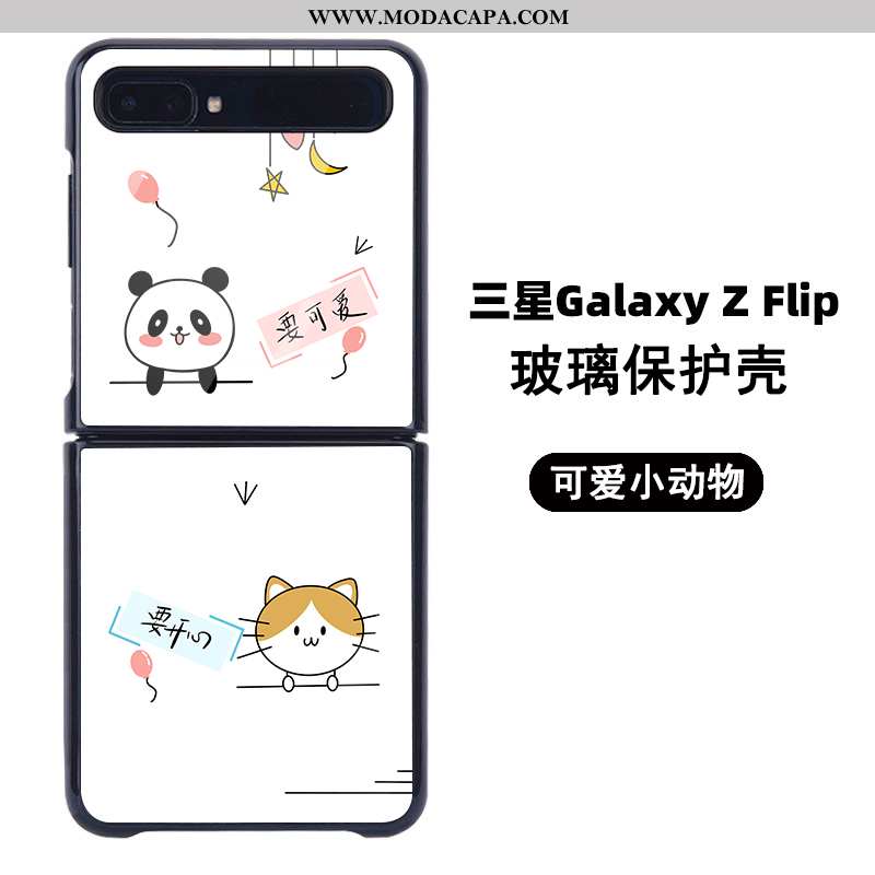 Capas Samsung Z Flip Vidro Antiqueda Costume Branco Desenho Animado Fold Venda