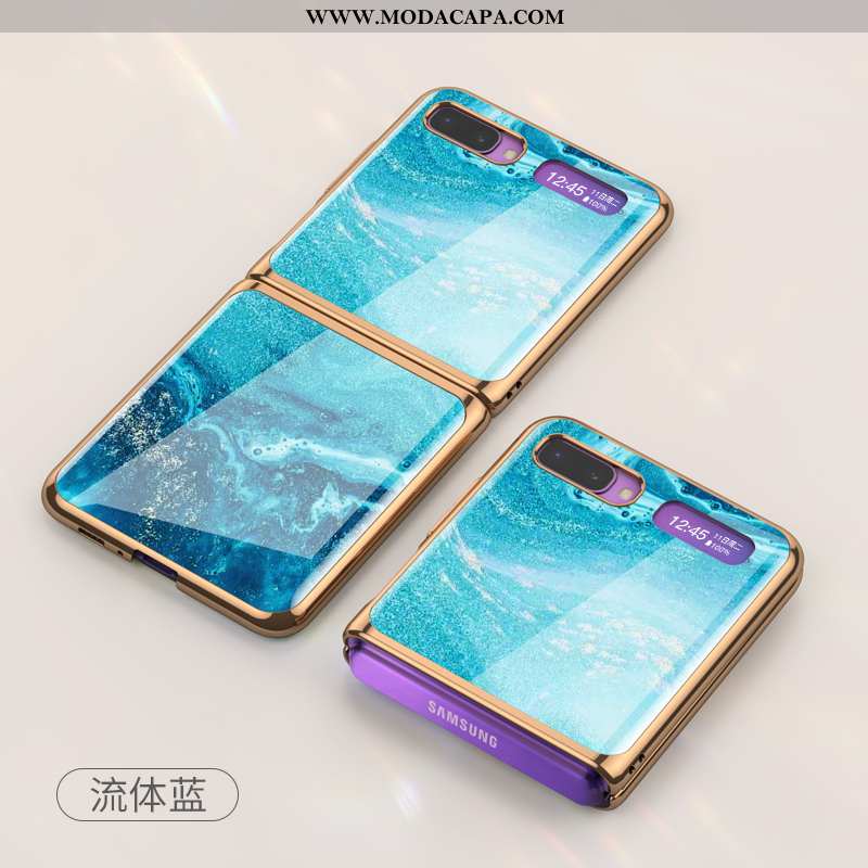 Capa Samsung Z Flip Vidro Preto Completa Antiqueda Cases Fold Tendencia Comprar