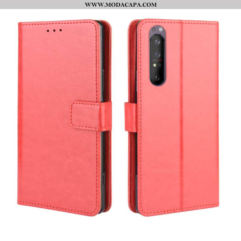 Capa Sony Xperia 1 Ii Protetoras Couro Preto Antiqueda Cases Capas Telemóvel Barato