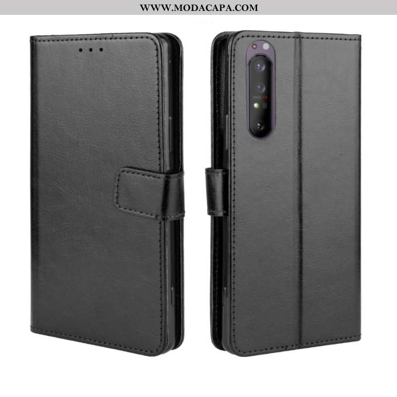 Capa Sony Xperia 1 Ii Protetoras Couro Preto Antiqueda Cases Capas Telemóvel Barato