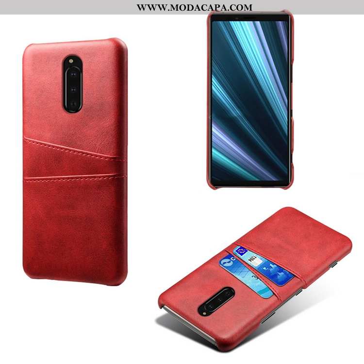 Capas Sony Xperia 1 Personalizada Telemóvel Couro Vermelho Pequena Vaca Barato