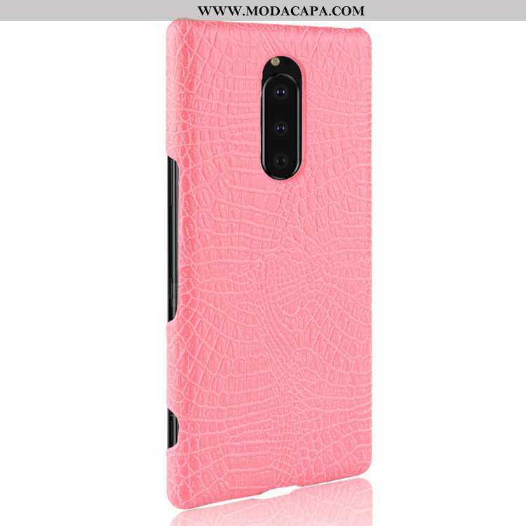 Capas Sony Xperia 1 Tendencia Telemóvel Cases Couro Crocs Azul Escuro Venda