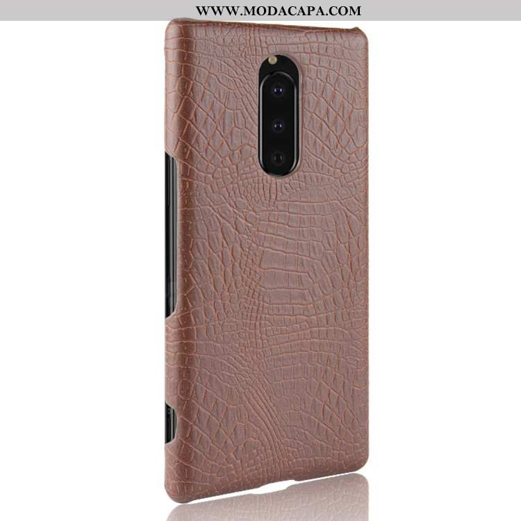 Capas Sony Xperia 1 Tendencia Telemóvel Cases Couro Crocs Azul Escuro Venda