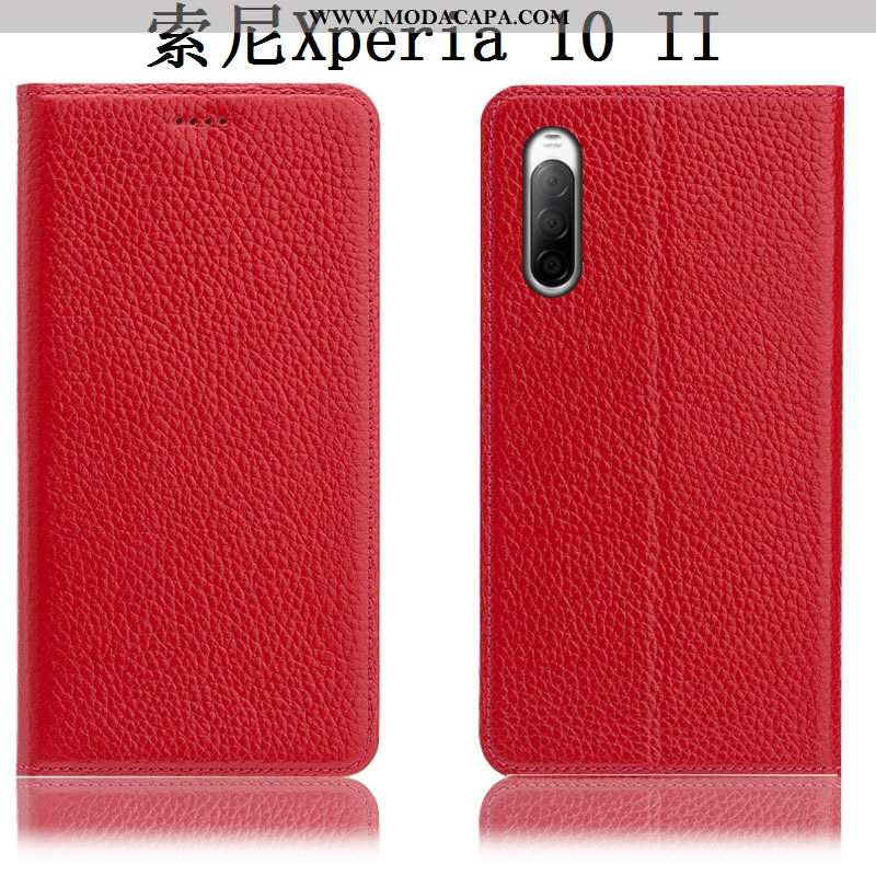 Capa Sony Xperia 10 Ii Couro Legitimo Preto Capas Protetoras Cover Telemóvel Cases Comprar