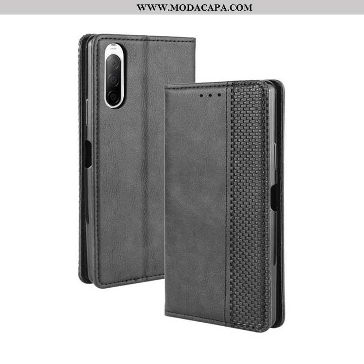 Capa Sony Xperia 10 Ii Carteira Protetoras Cases Capas Telemóvel Cover Preto Promoção