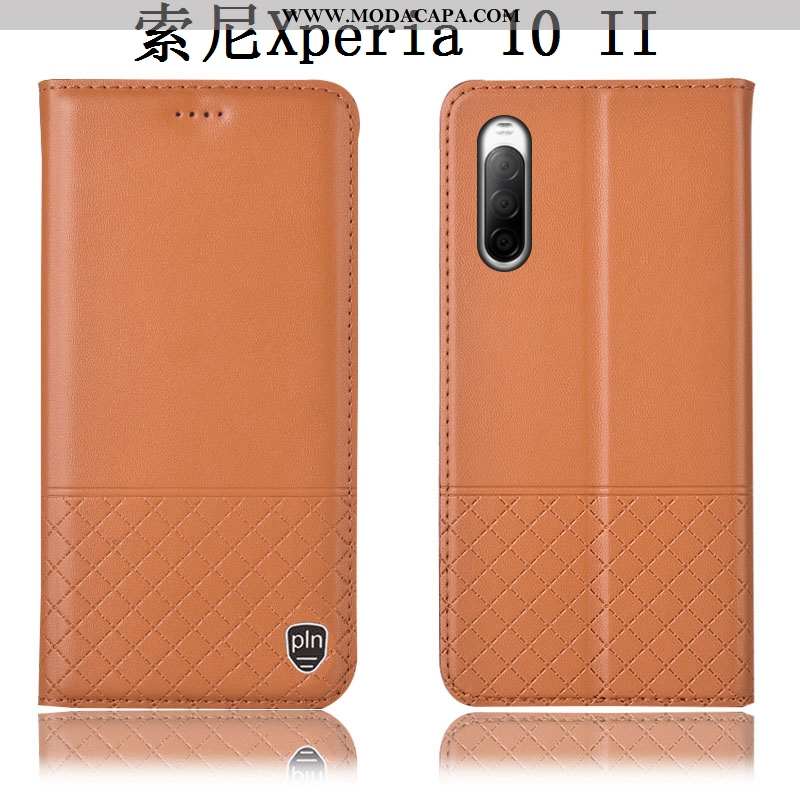 Capa Sony Xperia 10 Ii Protetoras Cover Antiqueda Marrom Couro Legitimo Capas Telemóvel Comprar