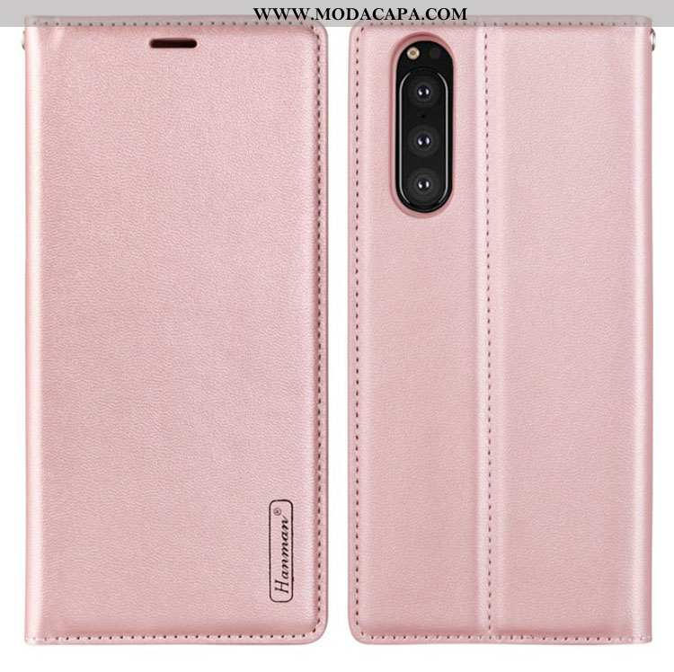 Capa Sony Xperia 10 Ii Couro Capas Rosa Legitimo Cover Telemóvel Cases Promoção