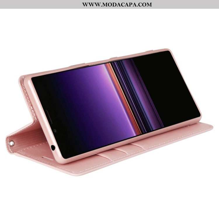 Capa Sony Xperia 10 Ii Couro Capas Rosa Legitimo Cover Telemóvel Cases Promoção