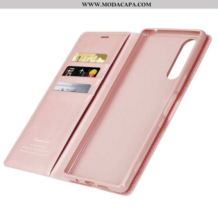 Capa Sony Xperia 10 Ii Couro Capas Rosa Legitimo Cover Telemóvel Cases Promoção