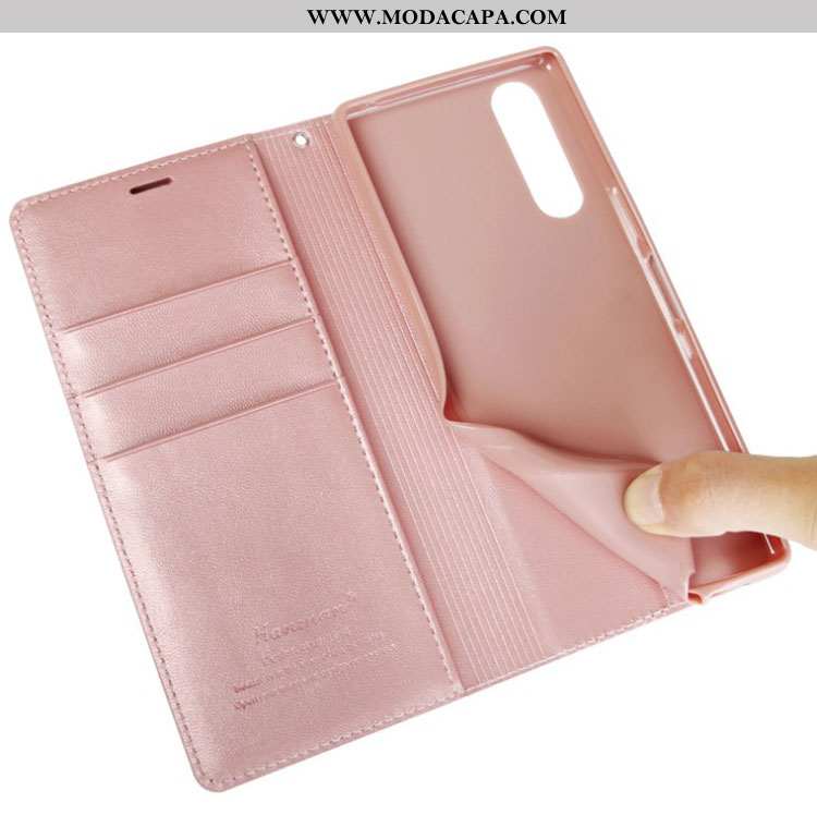 Capa Sony Xperia 10 Ii Couro Capas Rosa Legitimo Cover Telemóvel Cases Promoção