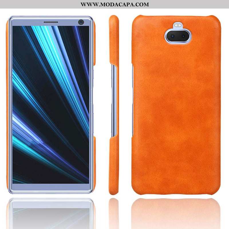 Capa Sony Xperia 10 Plus Protetoras Capas Azul Escuro Couro Telemóvel Fosco Cases Baratos