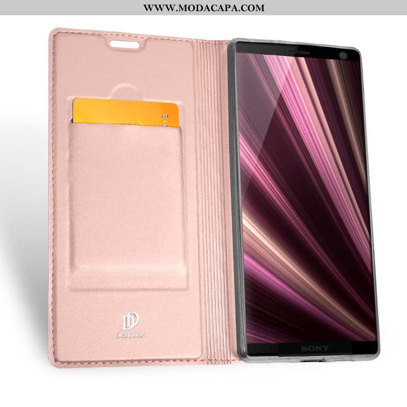 Capas Sony Xperia 10 Protetoras Couro Tendencia Cover Rosa Telemóvel Barato
