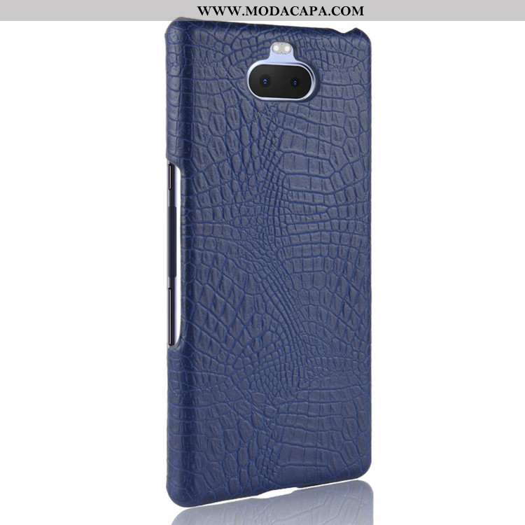 Capas Sony Xperia 10 Protetoras Couro Telemóvel Resistente Cases Azul Escuro Barato