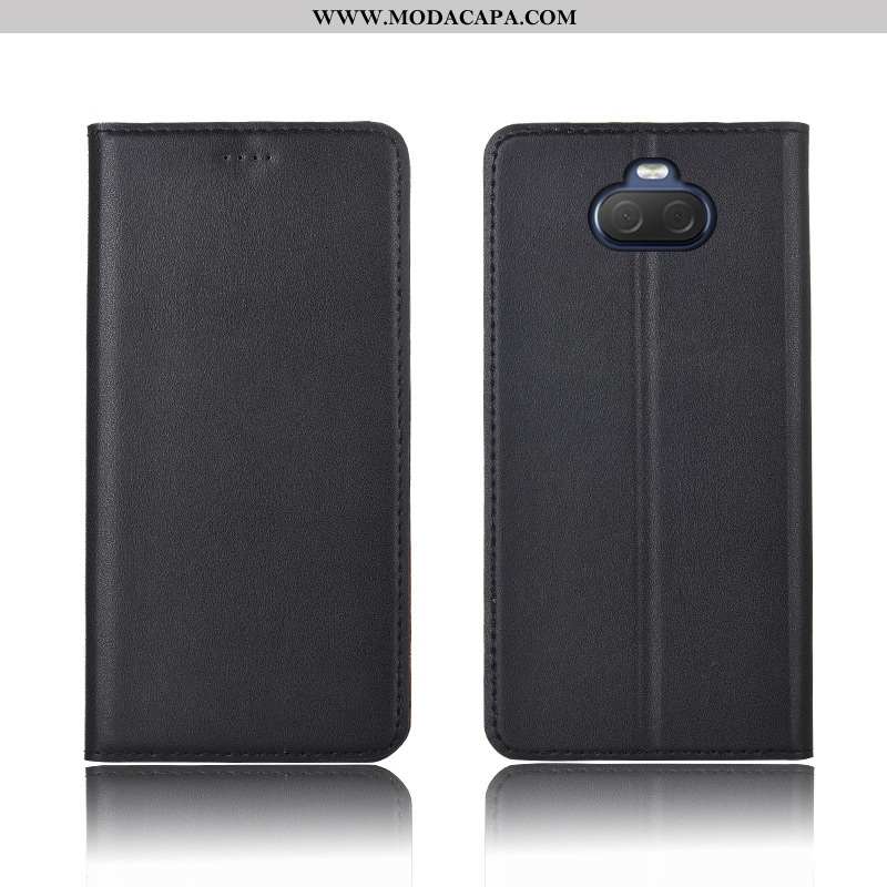 Capas Sony Xperia 10 Couro Genuíno Antiqueda Silicone Couro Telemóvel Soft Venda