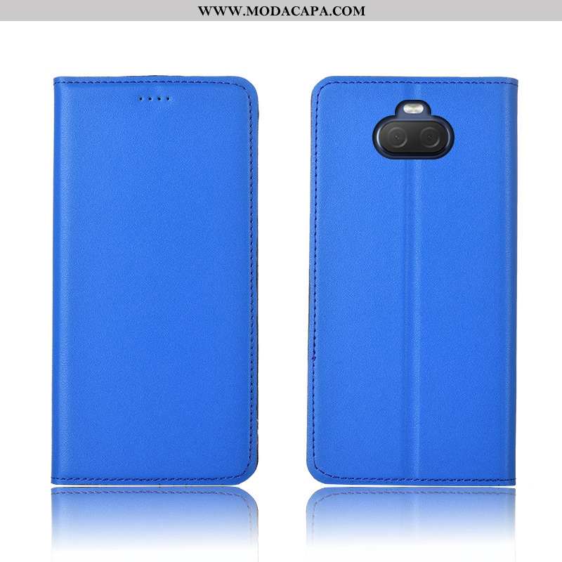 Capas Sony Xperia 10 Couro Genuíno Antiqueda Silicone Couro Telemóvel Soft Venda