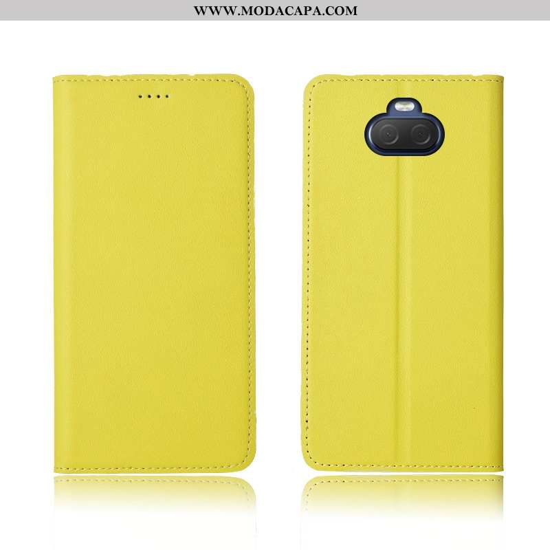 Capas Sony Xperia 10 Couro Genuíno Antiqueda Silicone Couro Telemóvel Soft Venda