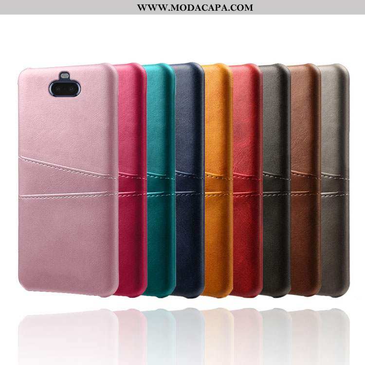 Capa Sony Xperia 10 Protetoras Cases Couro Telemóvel Caqui Capas Resistente Baratos