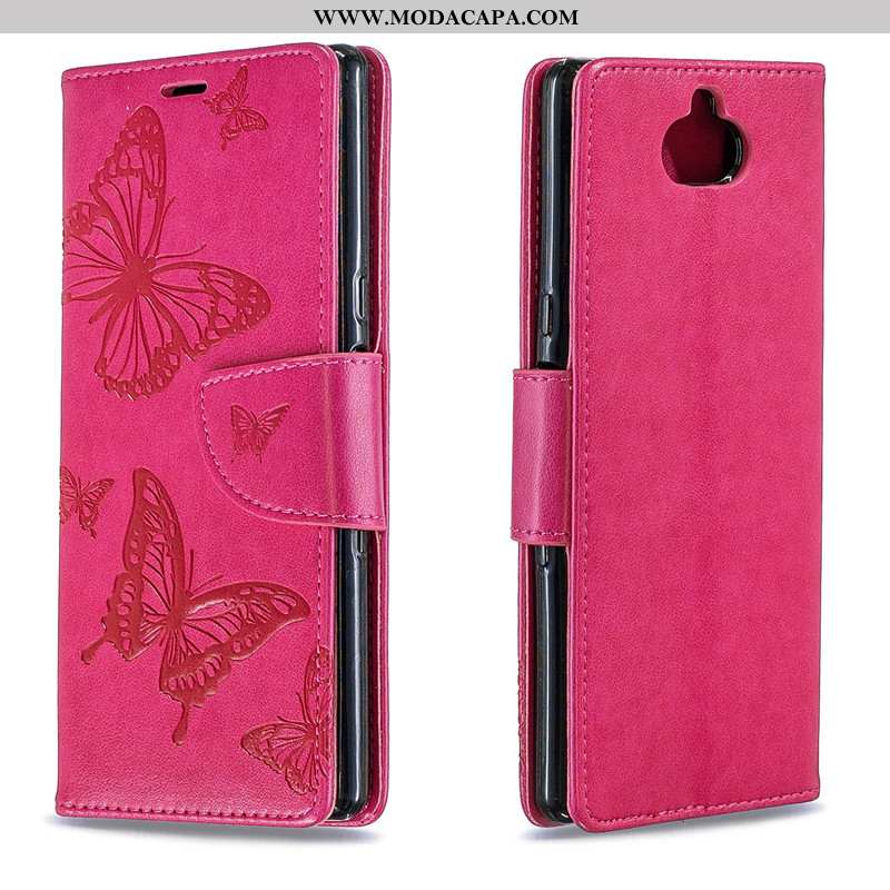 Capas Sony Xperia 10 Protetoras Cordao Cases Cover Roxa Borboleta Lisas Baratos