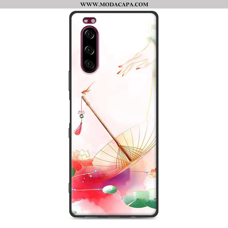 Capas Sony Xperia 5 Personalizada Novas Florais Soft Cases Azul Baratas