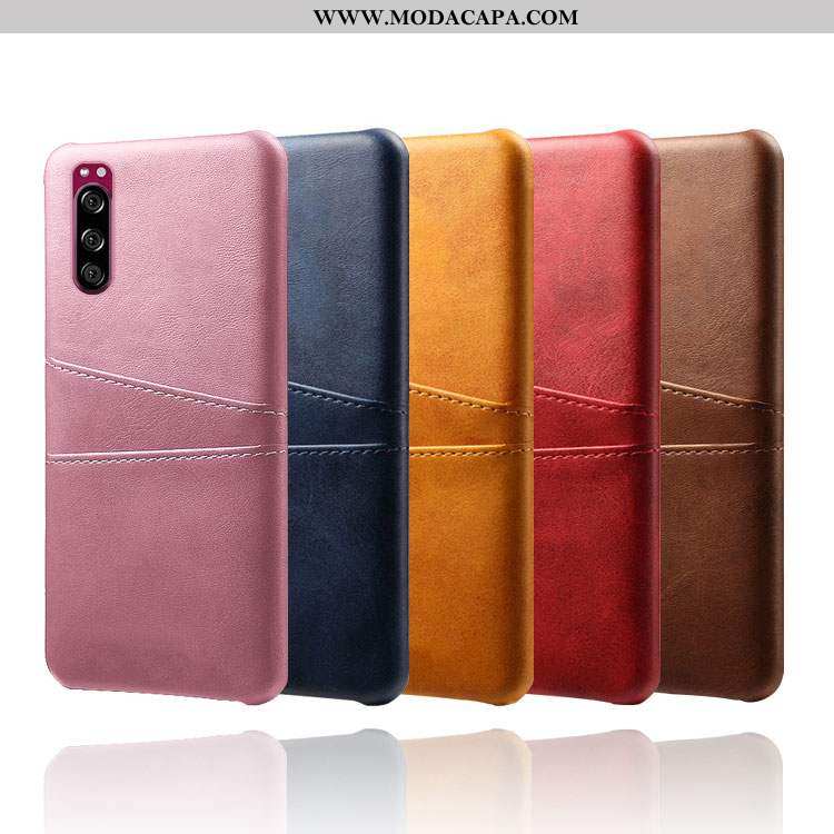 Capas Sony Xperia 5 Couro Telemóvel Cases Rosa Protetoras Online