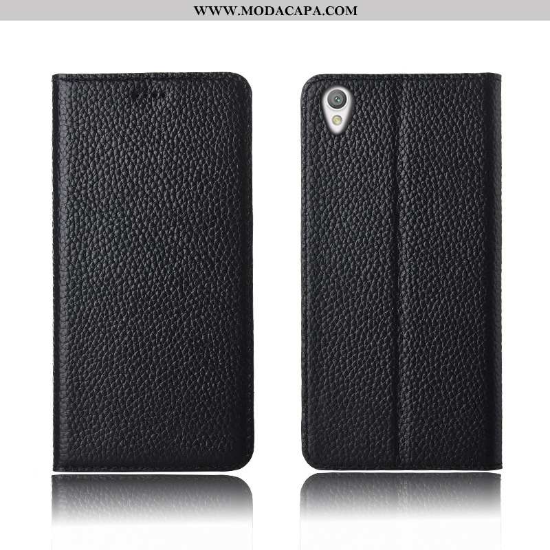 Capa Sony Xperia L1 Couro Soft Protetoras Cover Completa Silicone Legitimo Preto Venda