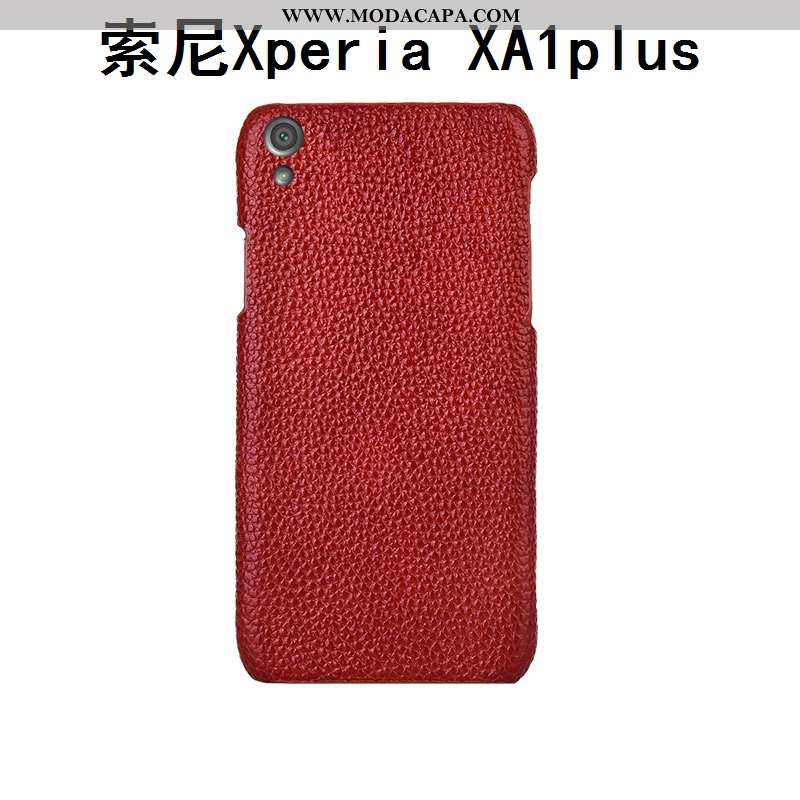 Capas Sony Xperia Xa1 Plus Couro Legitimo Personalizadas Luxo Vermelho Cases Personalizado Online