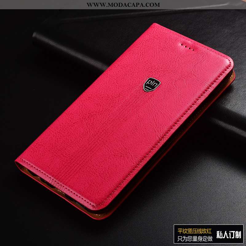 Capa Sony Xperia Xa1 Plus Couro Legitimo Protetoras Cover Antiqueda Couro Rosa Capas Promoção