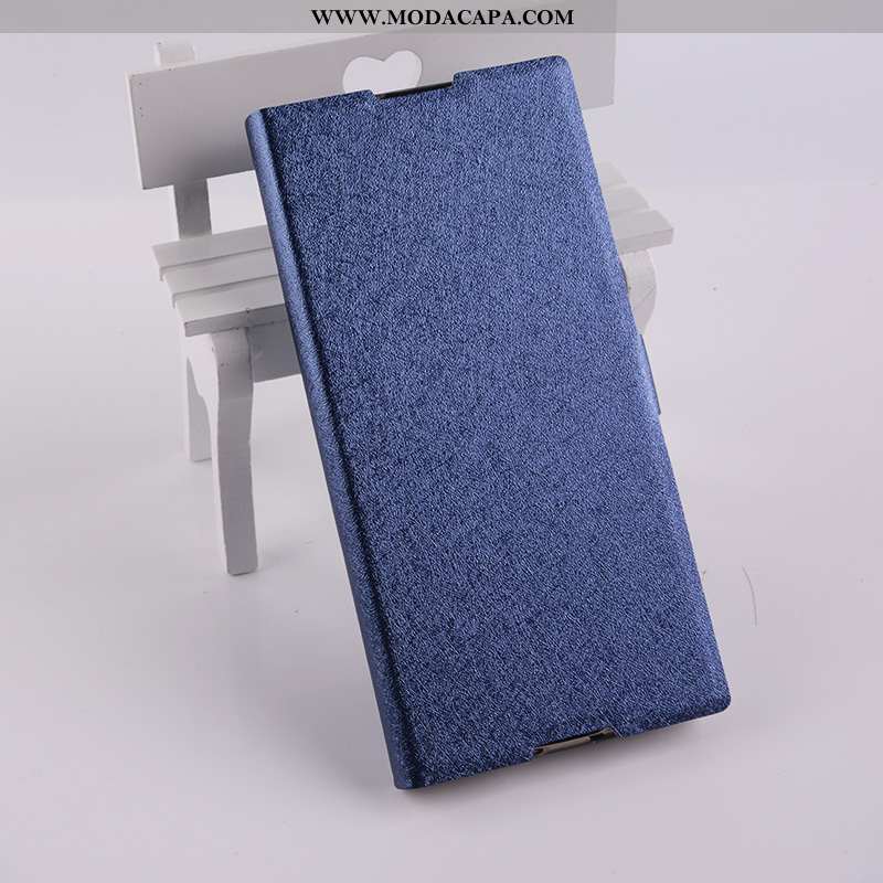 Capa Sony Xperia Xa1 Couro Azul Cases Capas Telemóvel Promoção