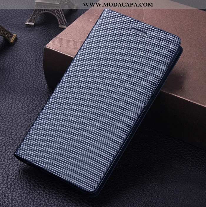 Capa Sony Xperia Xa1 Ultra Couro Azul Escuro Protetoras Legitimo Cases Capas Telemóvel Barato