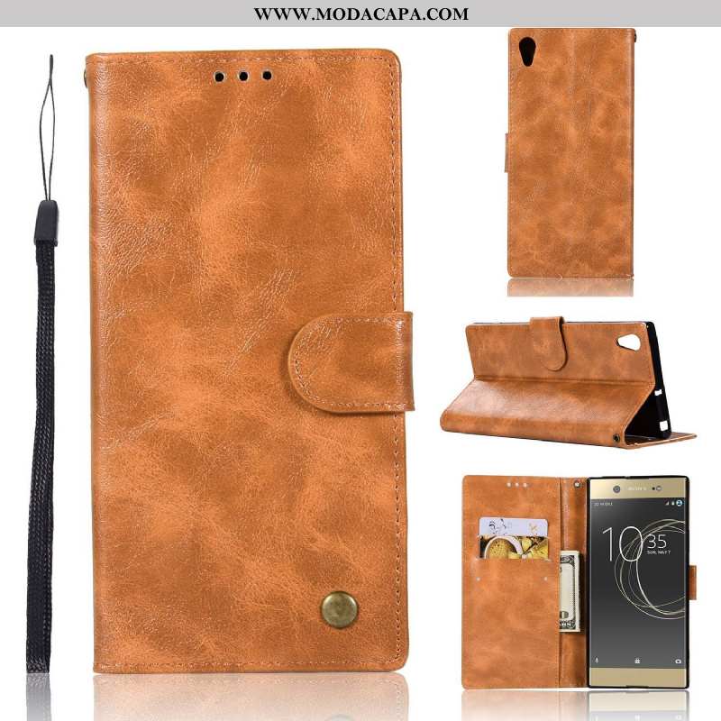 Capa Sony Xperia Xa1 Ultra Protetoras Capas Couro Completa Vermelho Telemóvel Antiqueda Promoção