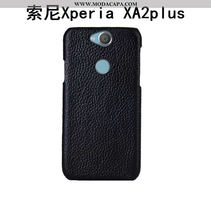 Capas Sony Xperia Xa2 Plus Couro Preto Antiqueda Protetoras Vaca Luxo Legitimo Barato