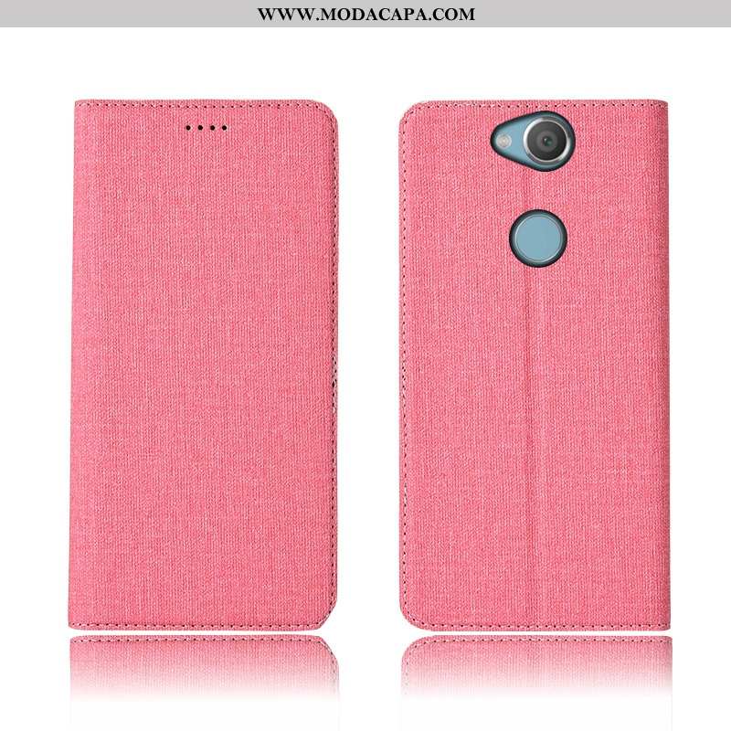 Capas Sony Xperia Xa2 Plus Linho Couro Completa Cover Preto Nova Baratas