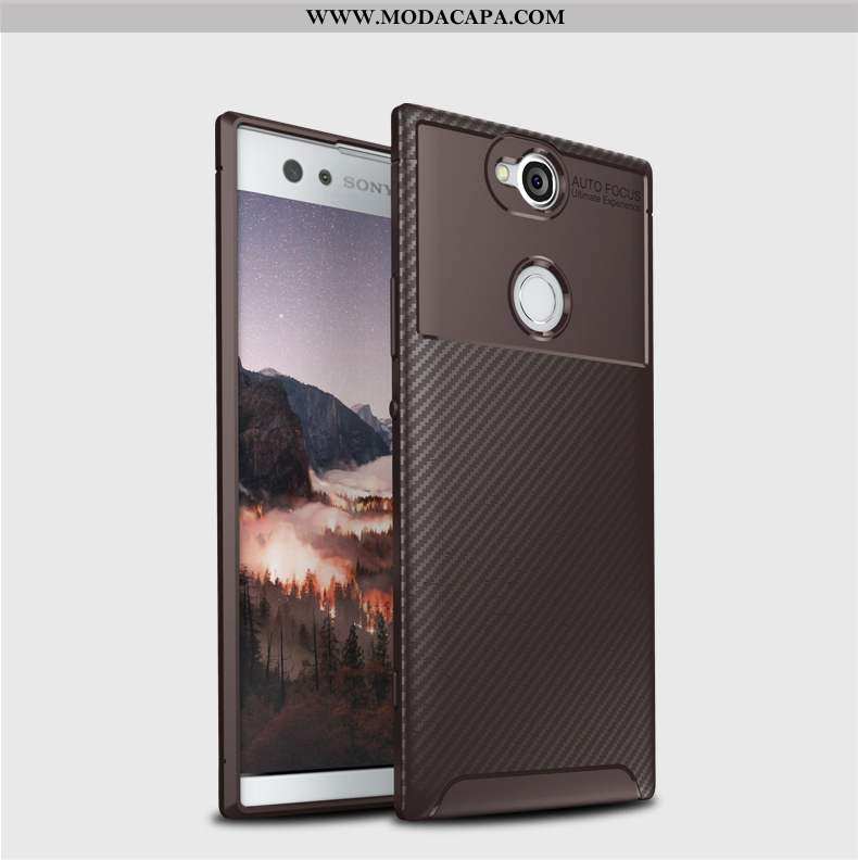 Capas Sony Xperia Xa2 Plus Silicone Antiqueda Fibra Preto Cases Telemóvel Venda