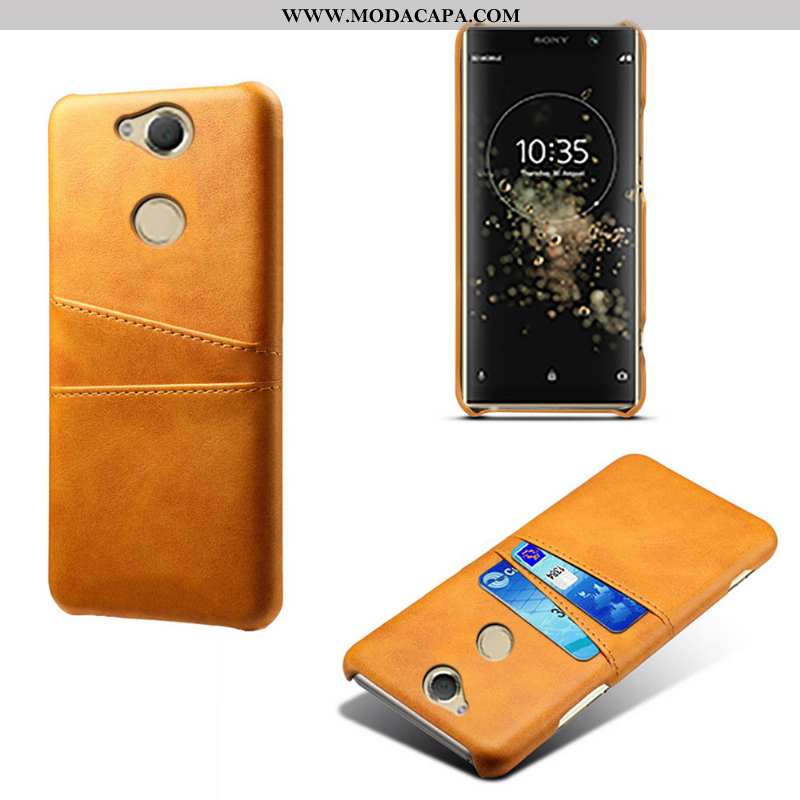 Capas Sony Xperia Xa2 Plus Couro Telemóvel Amarelo Cases Barato