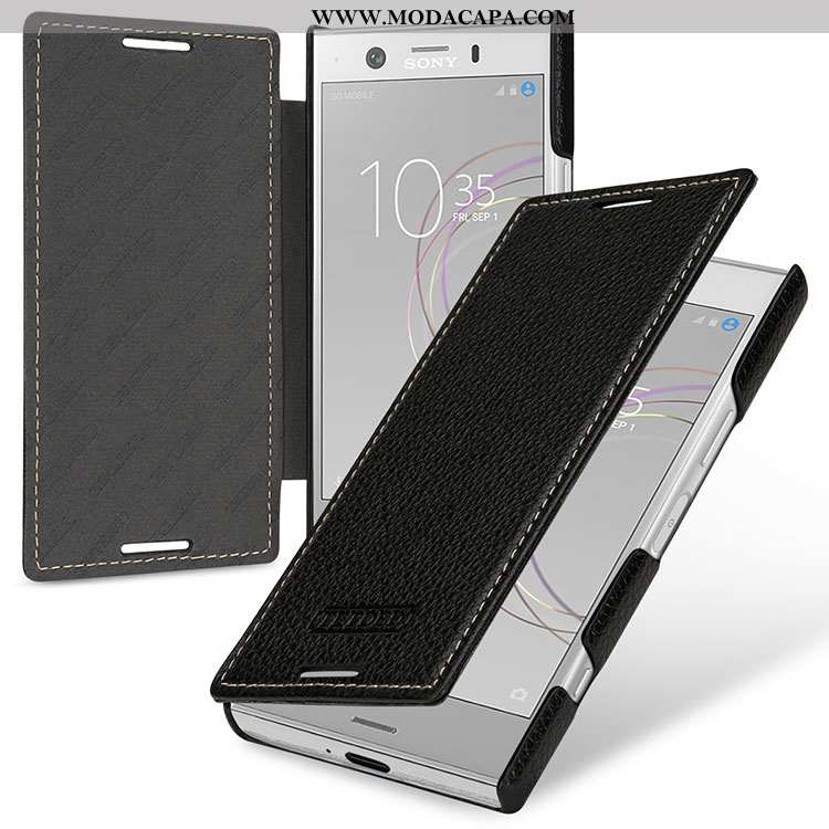 Capa Sony Xperia Xz1 Compact Couro Genuíno Capas Vermelho Antiqueda Telemóvel Cases Protetoras Venda