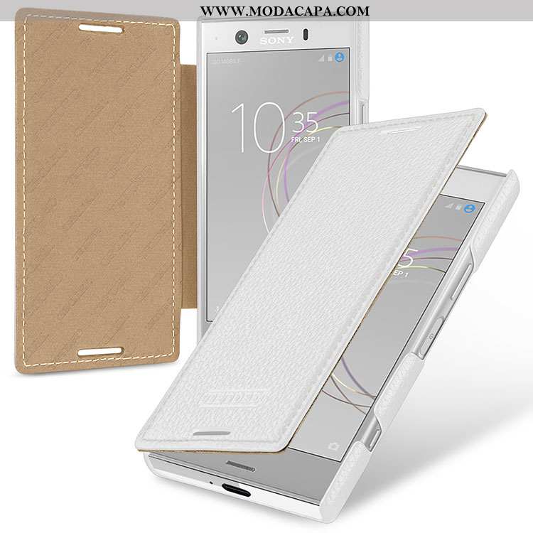 Capa Sony Xperia Xz1 Compact Couro Genuíno Capas Vermelho Antiqueda Telemóvel Cases Protetoras Venda