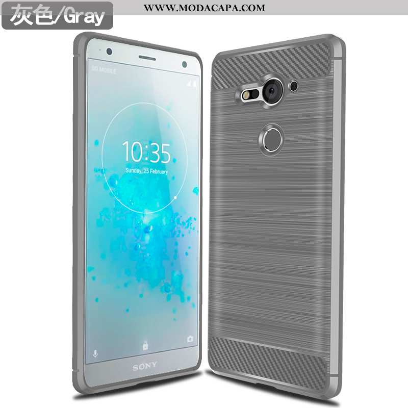 Capas Sony Xperia Xz2 Compact Protetoras Silicone Cinza Antiqueda Telemóvel Cases Venda