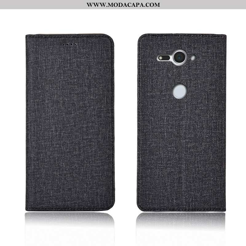 Capa Sony Xperia Xz2 Compact Protetoras Couro Cover Completa Cinza Cases Silicone Promoção
