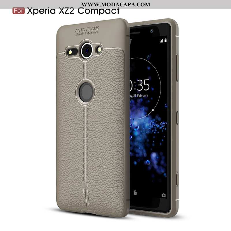 Capas Sony Xperia Xz2 Compact Silicone Telemóvel Protetoras Completa Cinza Soft Baratos