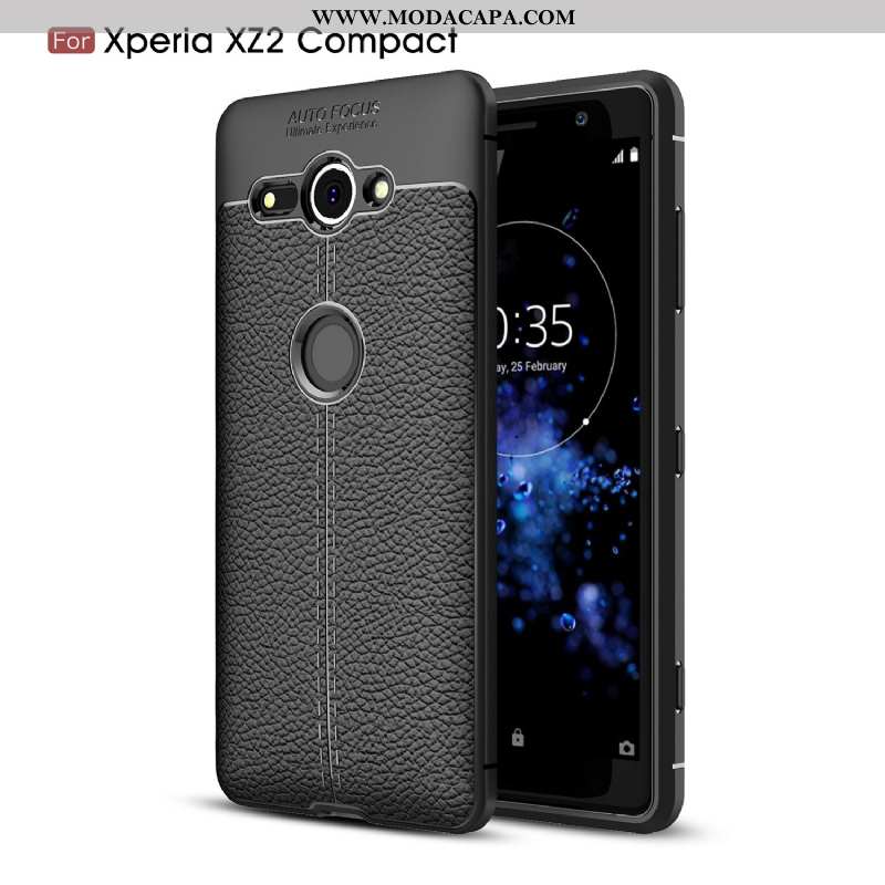 Capas Sony Xperia Xz2 Compact Silicone Telemóvel Protetoras Completa Cinza Soft Baratos