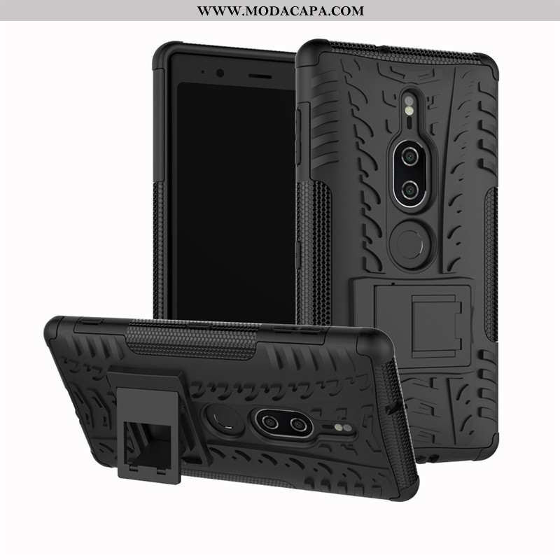 Capas Sony Xperia Xz2 Premium Silicone Preto Antiqueda Cases Suporte Completa Telemóvel Venda