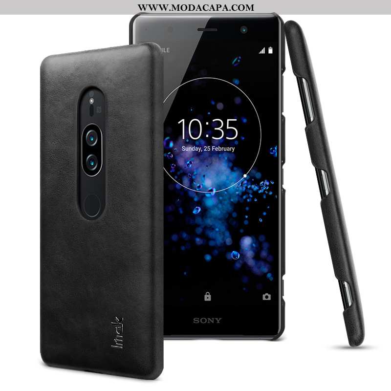 Capas Sony Xperia Xz2 Premium Couro Fosco Preto Cases Sarja Telemóvel Baratos